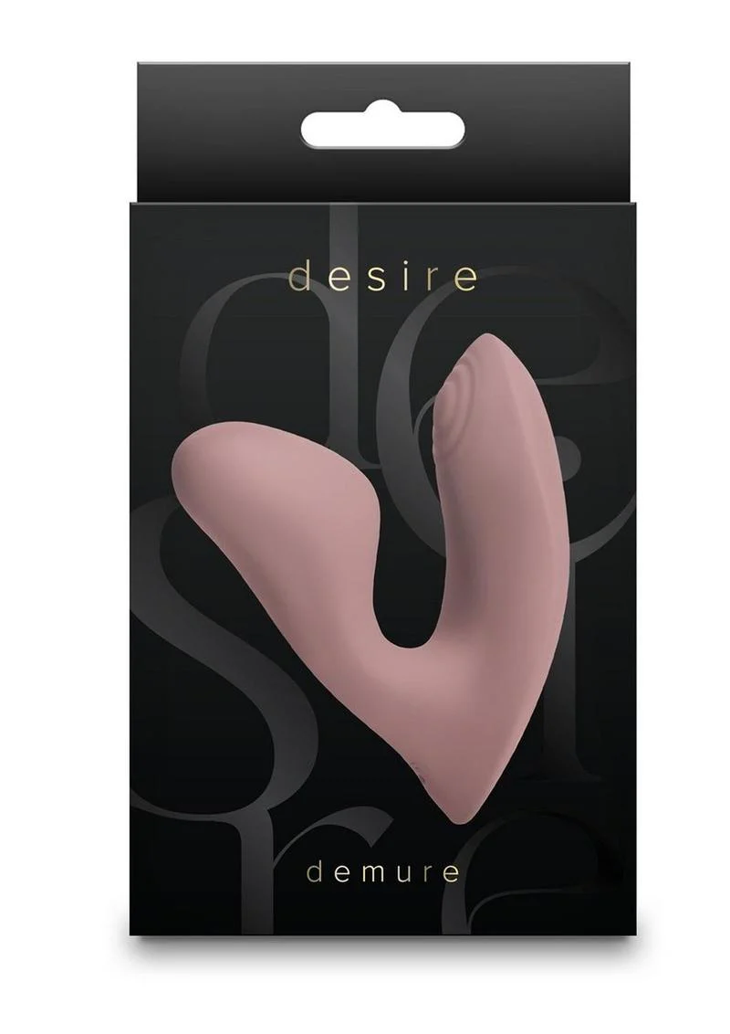 Desire Demure Rechargeable Silicone Vibrator With Clitoral Stimulator - Image 6