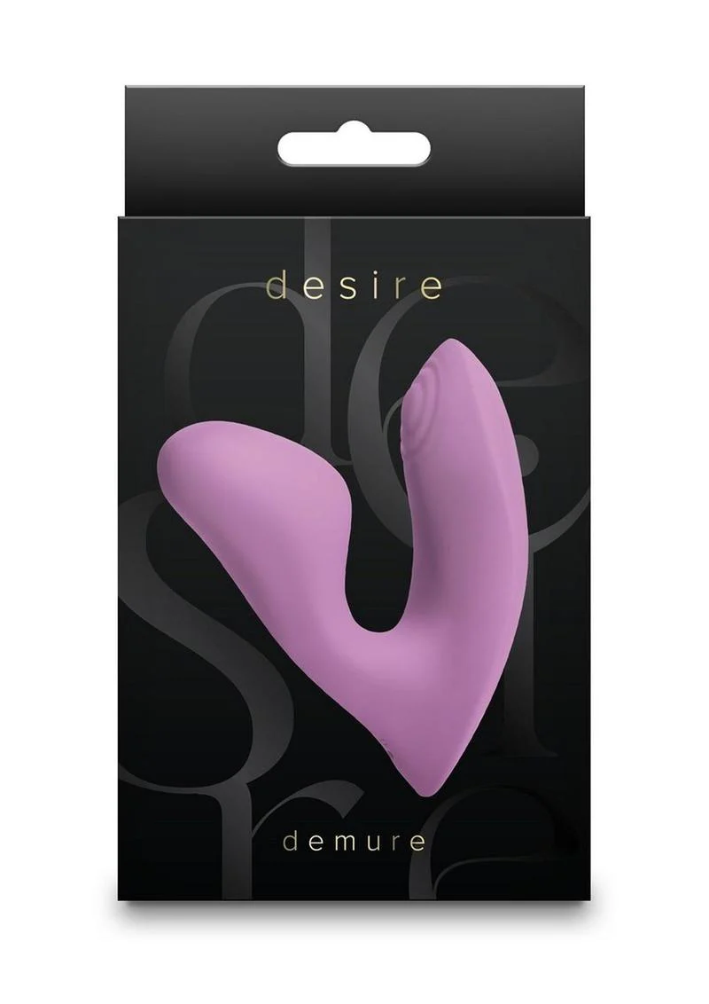 Desire Demure Rechargeable Silicone Vibrator With Clitoral Stimulator - Image 8