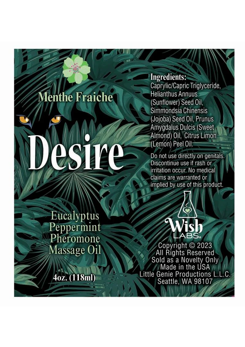 Desire Eucalyptus Peppermint Pheromone Massage Oil - Image 2