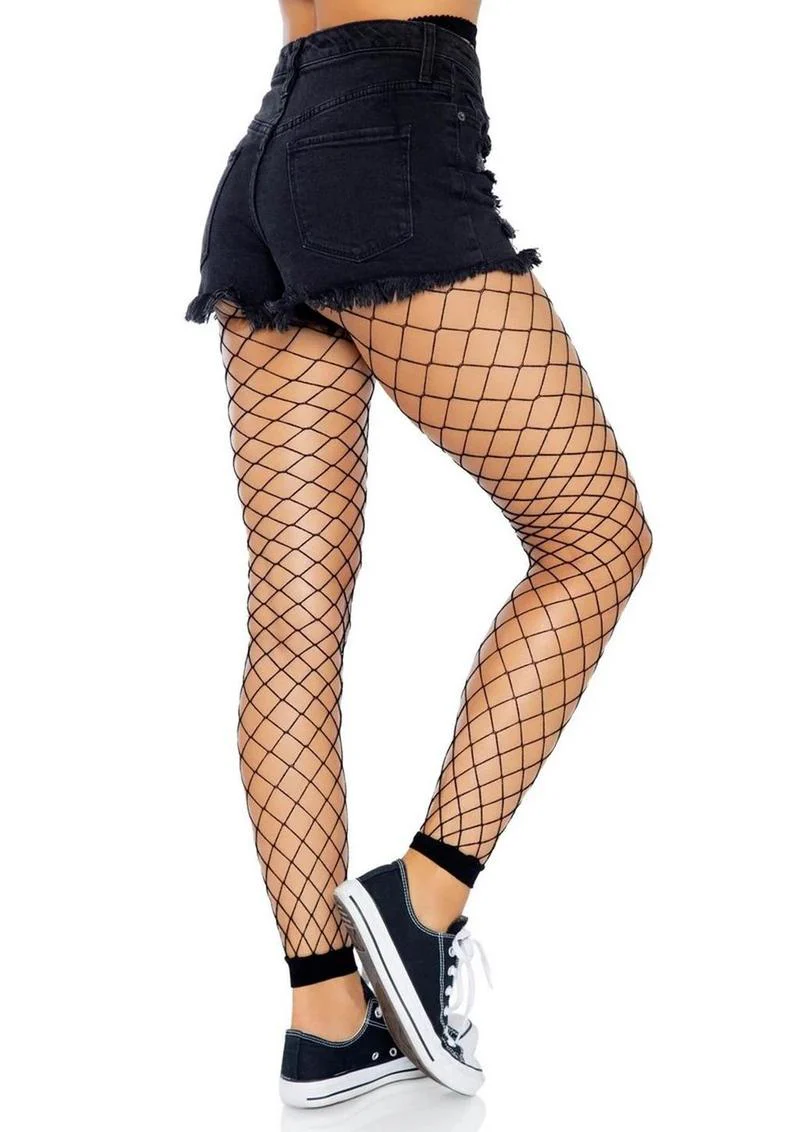 Diamond Net Footless Tights - Image 2