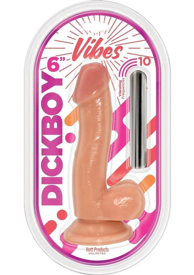 Dickboy Vibes Rechargeable Silicone Multi-Speed Dildo 6in Vanilla - Image 2