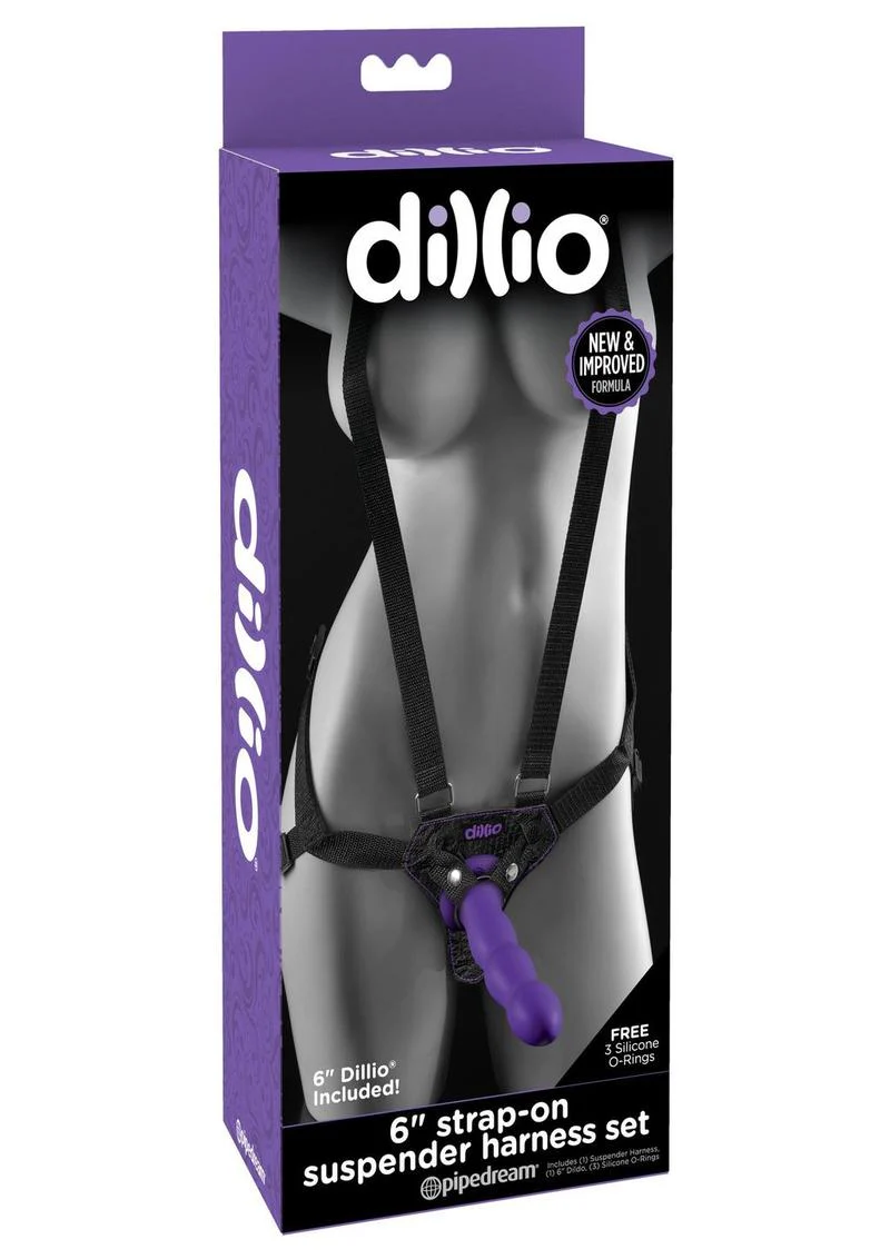 Dillio 6in Strap-On Suspender Harness Set Includes Silicone Dildo - Image 6