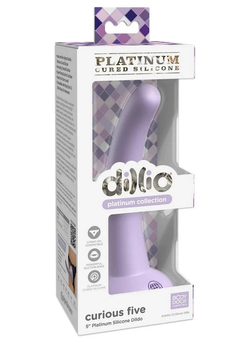 Dillio Platinum Curious Five Platinum Silicone Dildo - Image 6