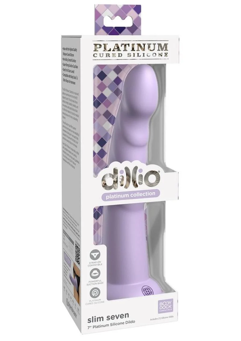 Dillio Slim Seven Lavender Silicone Dildo - Image 5