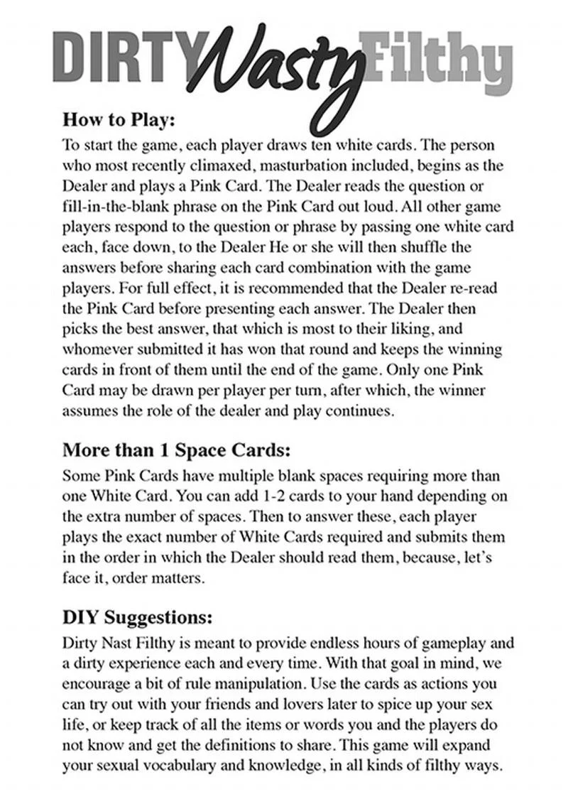 Dirty Nasty Filthy Card Game A Sexy Game for Twisted Minds - Image 4