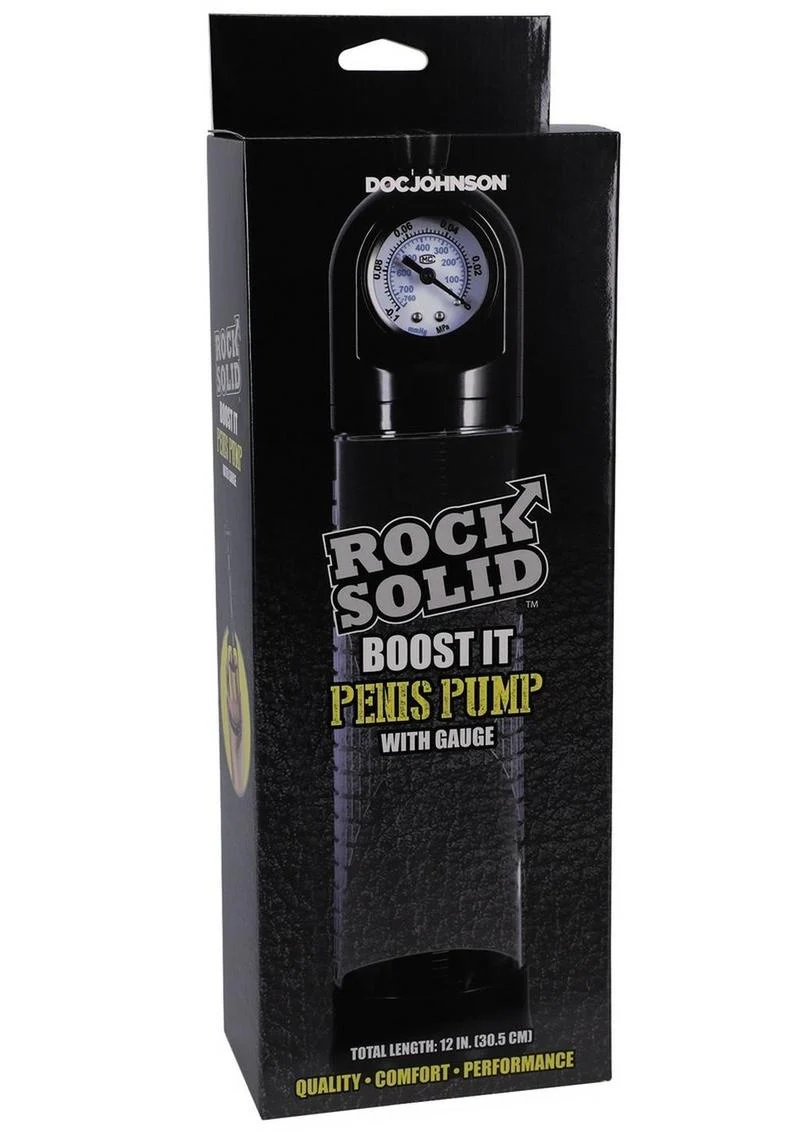 Doc Johnson Rock Solid Boost It Penis Pump with Gauge - Image 2