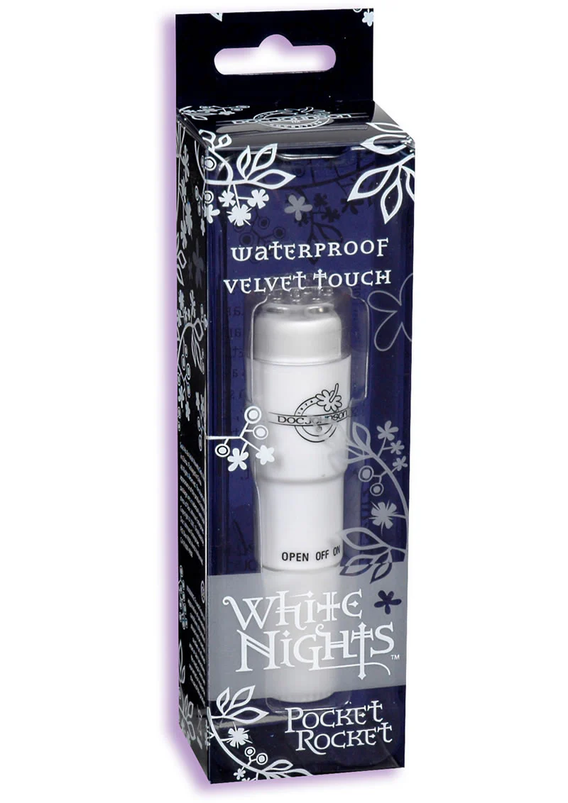 Doc Johnson White Nights Velvet Touch Waterproof Pocket Rocket - Image 3
