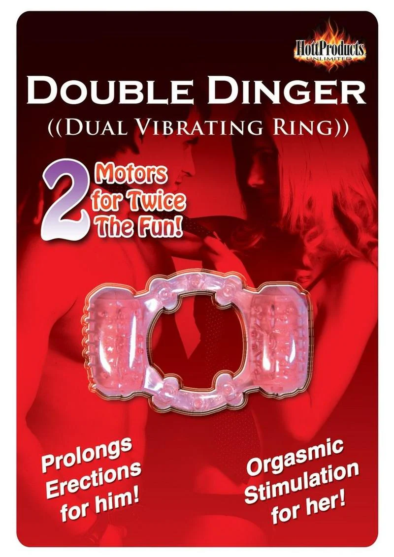 Double Dinger Dual Vibrating Cock Ring Dual Motors - Image 2