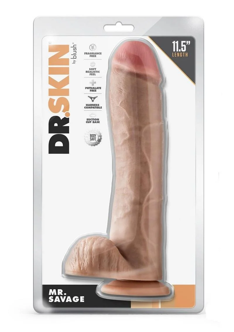 Dr. Skin Silver Collection Mr. Savage Dildo with Suction Cup - Image 6