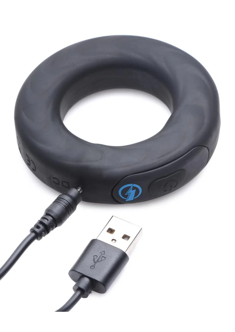 E-Stim Pro by Zeus Rechargeable Vibrating C-Ring with Remote Control - Image 2