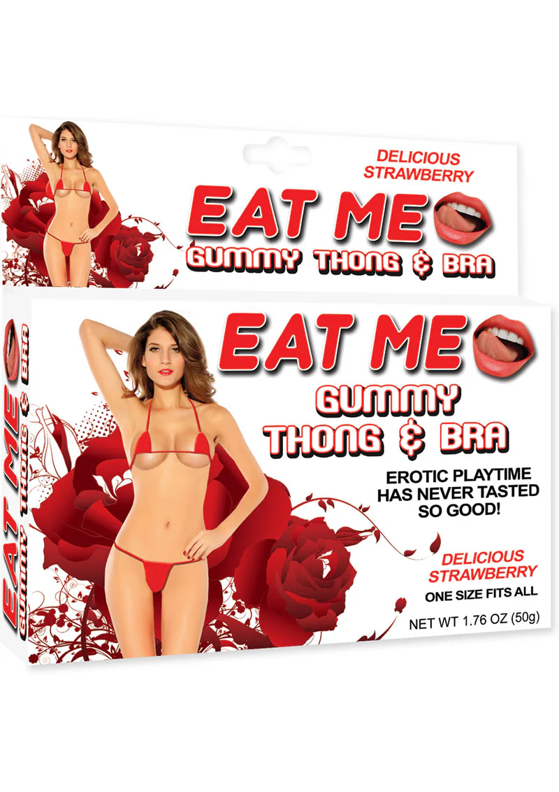 Eat Me Gummy Thong And Bra Strawberry Flavor - Image 2