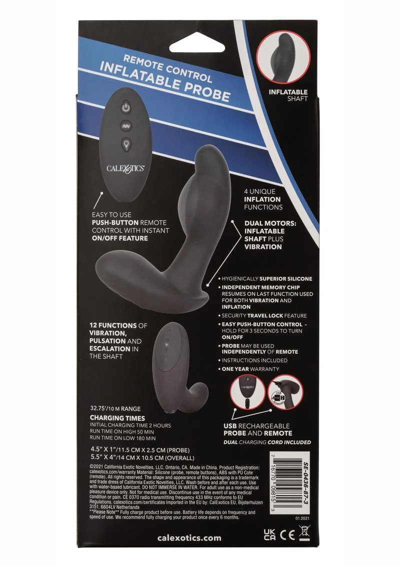 Eclipse Inflatable Probe Silicone Anal Pleasure With Remote Control Vibrators - Image 3