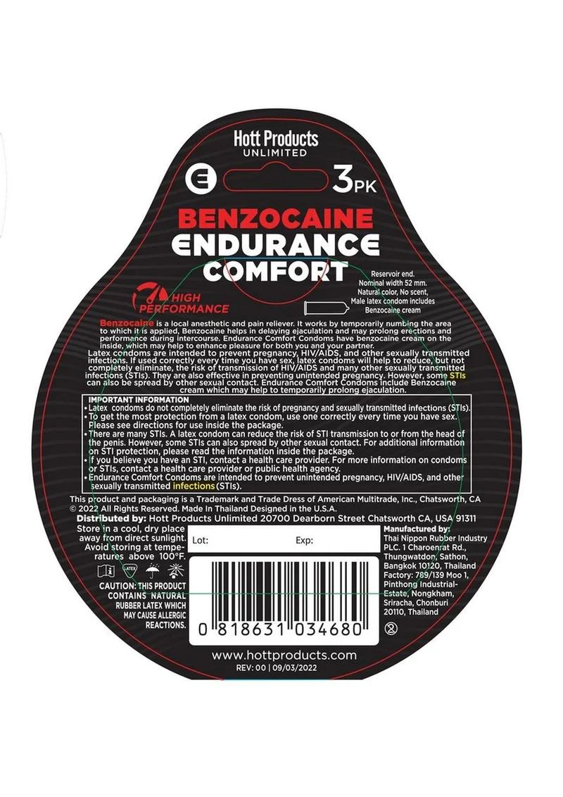 Endurance Comfort Condoms with Benzocaine - Image 2