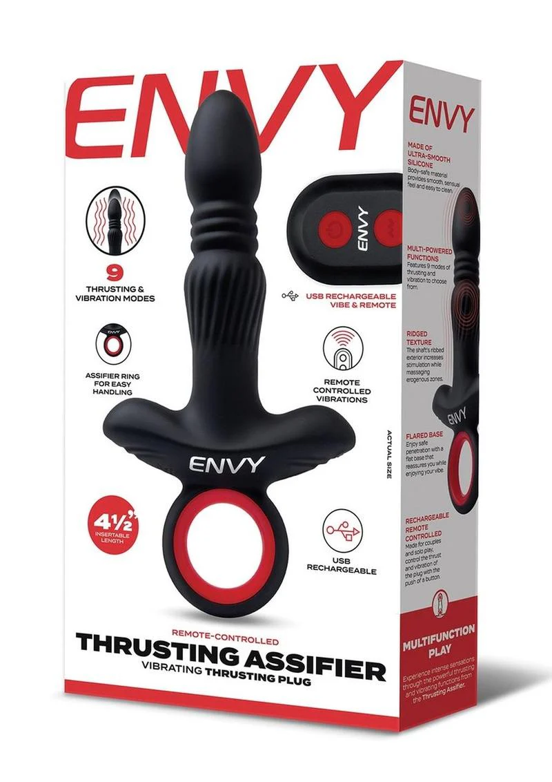 Envy Remote Controlled Thrusting Assifier Vibrating Silicone Plug - Image 4