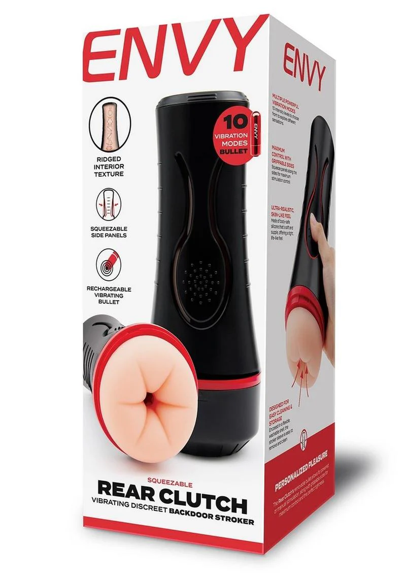 Envy Squeezable Rear Clutch Vibrating Discreet Backdoor Stroker - Image 4