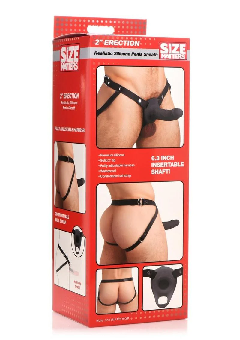 Erection Realistic Silicone Penis Sheath Insertable Shaft  Size - Image 7
