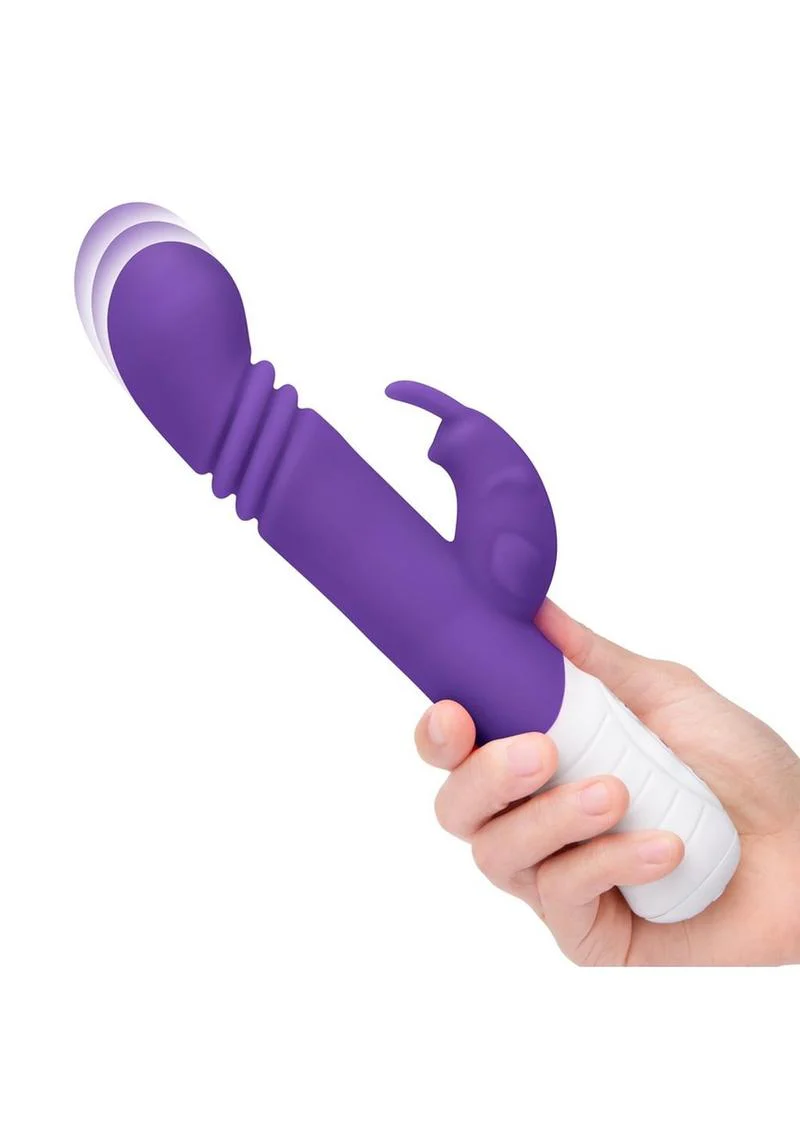 Essentials Silicone Slim Shaft Thrusting G-Spot Rabbit Vibrator - Image 2