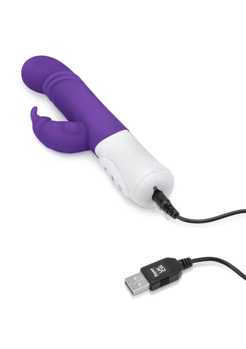 Essentials Silicone Slim Shaft Thrusting G-Spot Rabbit Vibrator - Image 3