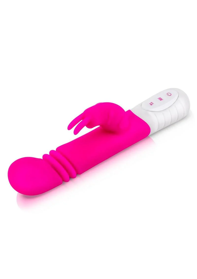 Essentials Silicone Slim Shaft Thrusting G-Spot Rabbit Vibrator - Image 5