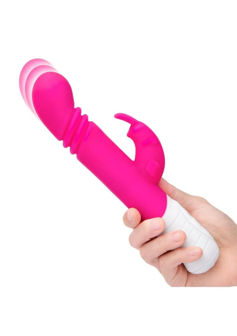 Essentials Silicone Slim Shaft Thrusting G-Spot Rabbit Vibrator - Image 6