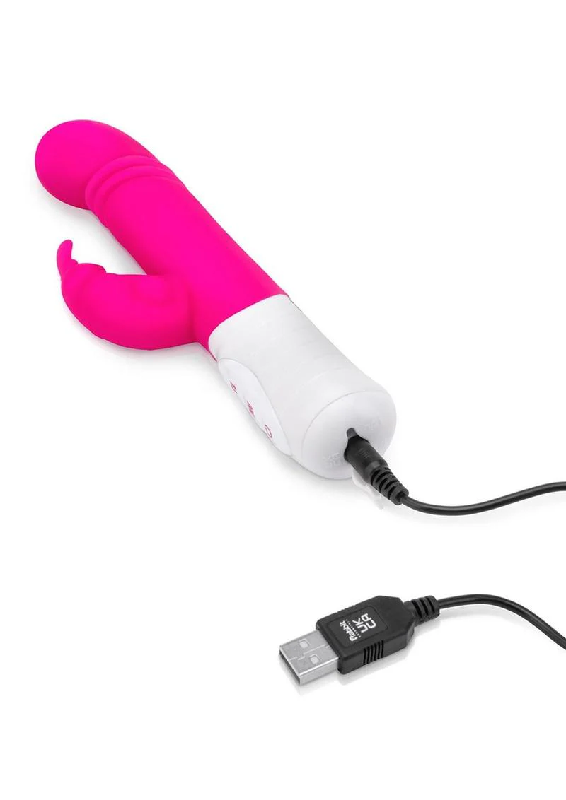 Essentials Silicone Slim Shaft Thrusting G-Spot Rabbit Vibrator - Image 7