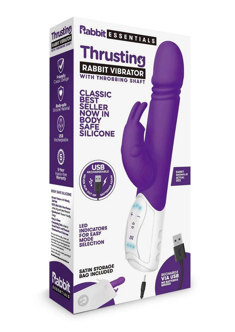 Essentials Thrusting Rabbit Vibrator - Image 4