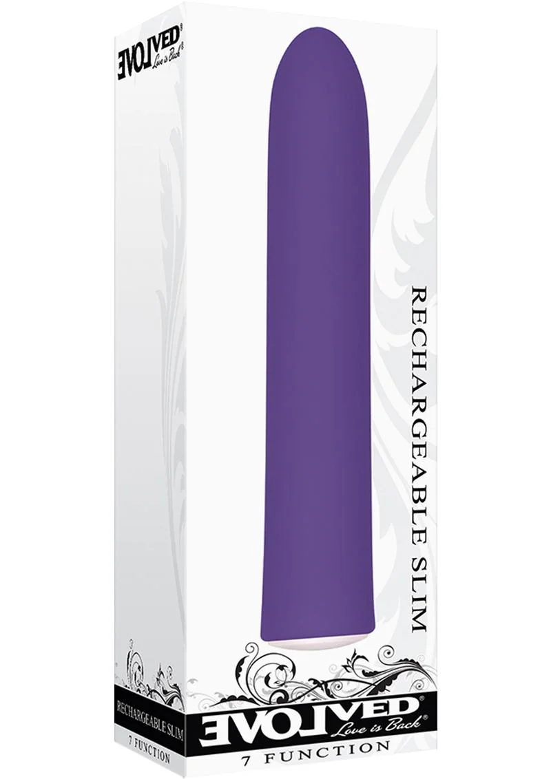 Evolved 7 Function Rechargeable Slim Design Vibrator – Purple - Image 4