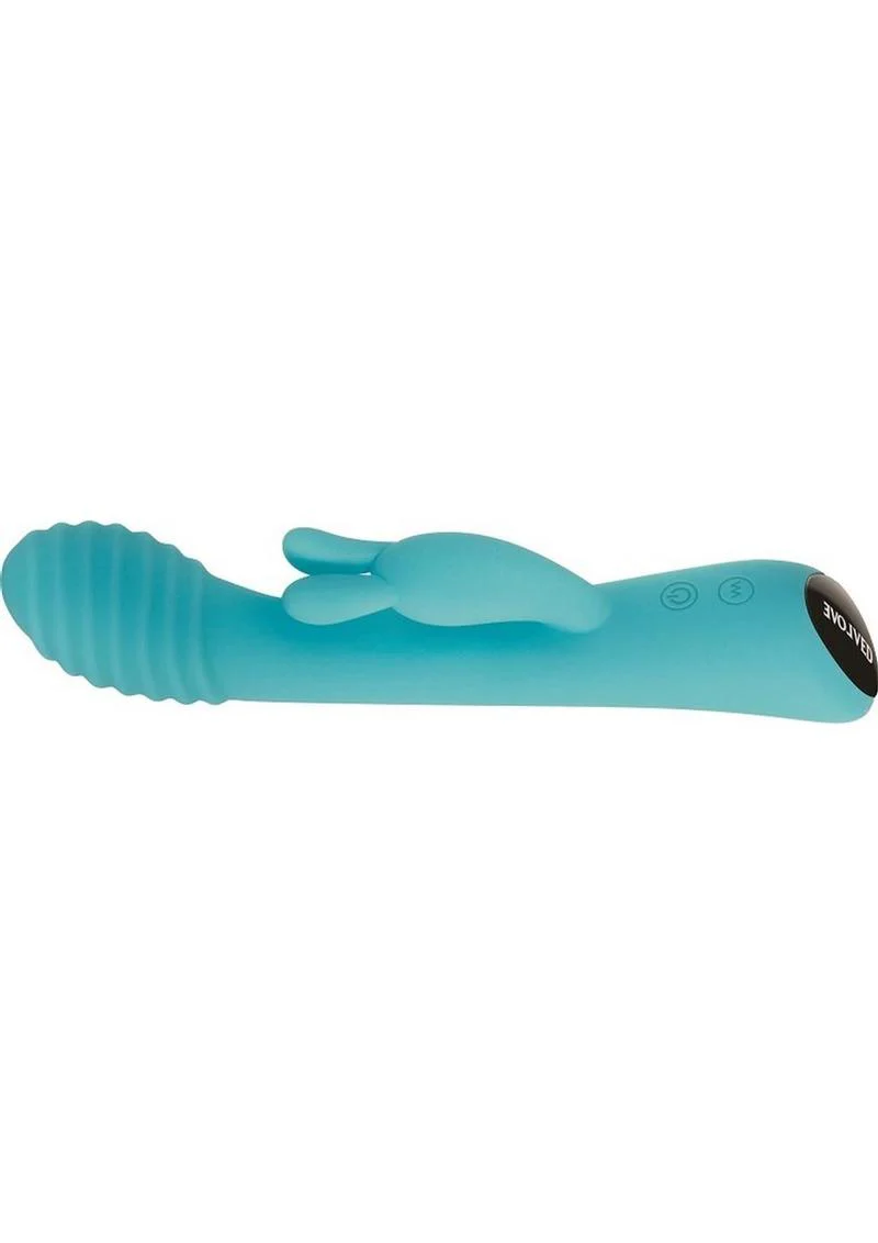 Evolved Aqua Bunny Rechargeable Silicone Rabbit Vibrator - Image 3