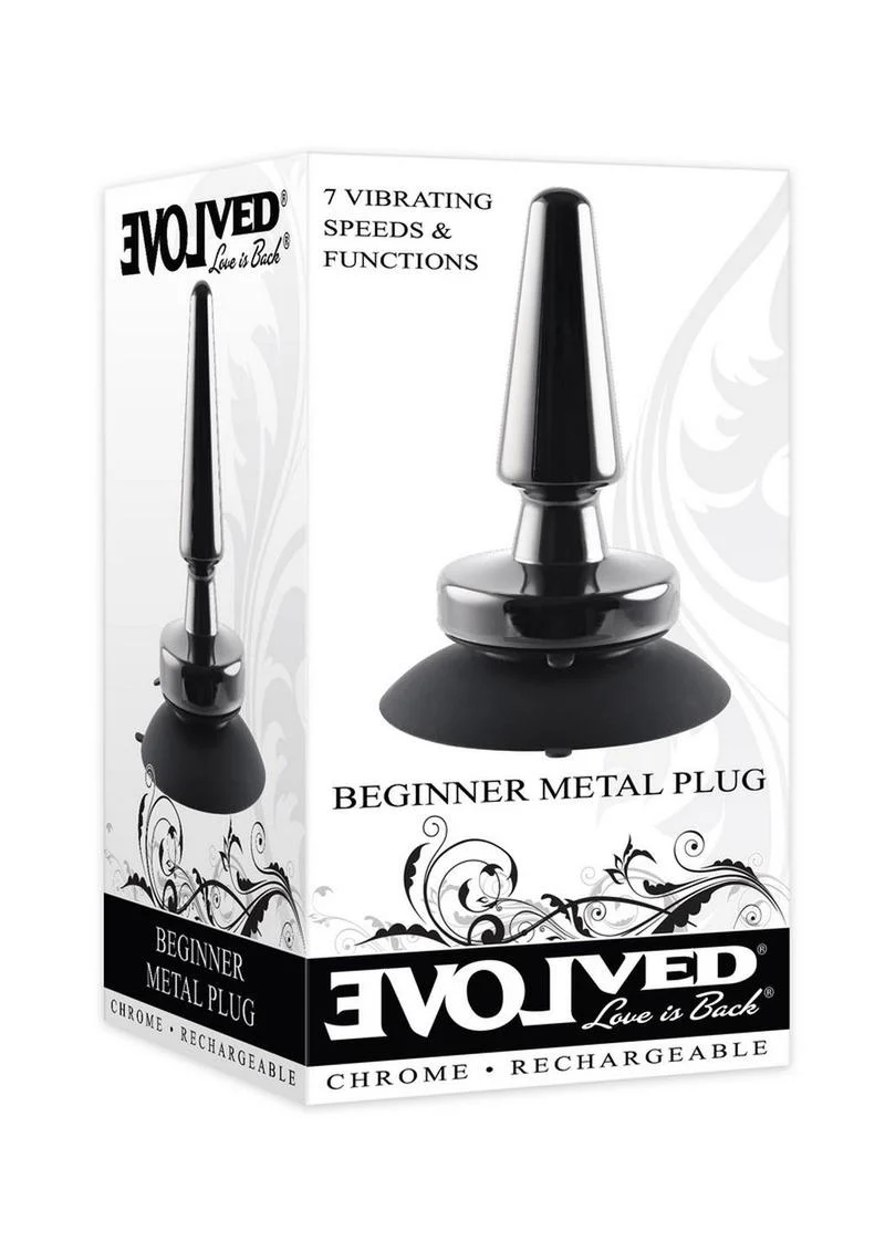 Evolved Beginner Metal Chrome Vibrating Anal Plug - Image 4