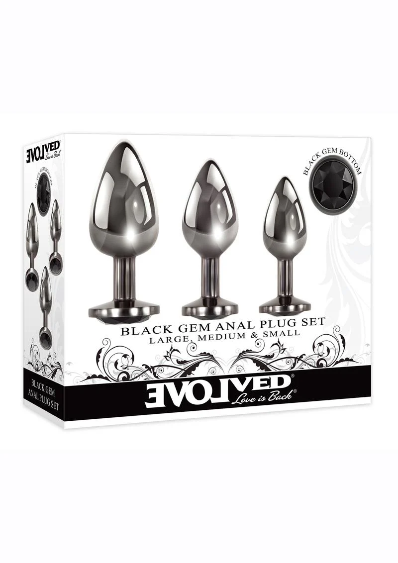 Evolved Black Gem Stainless Steel Butt Plugs - Image 3
