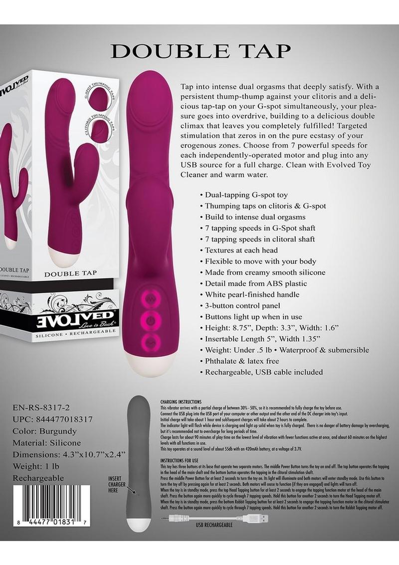 Evolved Double Tap Dual Stimulating Thumping G-Spot And Clitoral Vibrator - Image 3