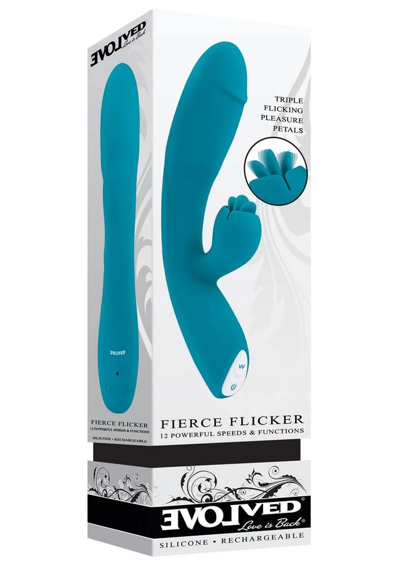 Evolved Fierce Flicker Rechargeable Silicone Rabbit Vibrator - Image 4