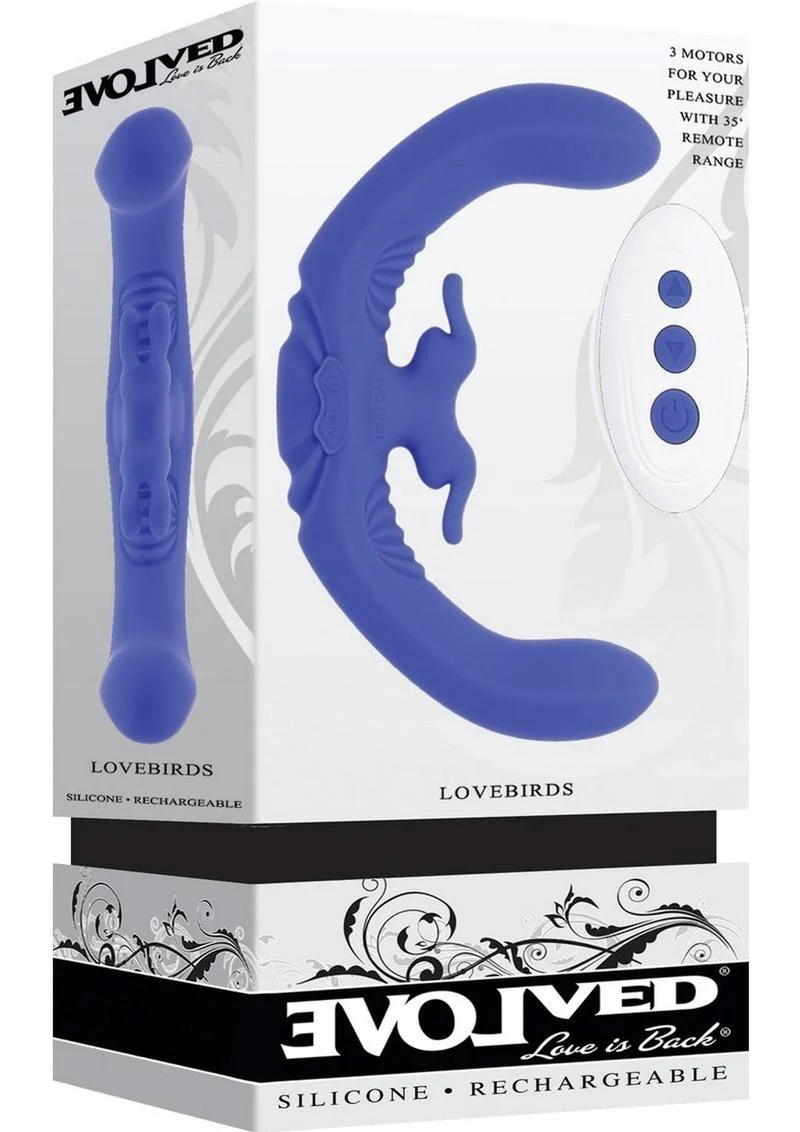 Evolved Lovebirds Silicone Dual Vibrator With Remote Control - Image 4