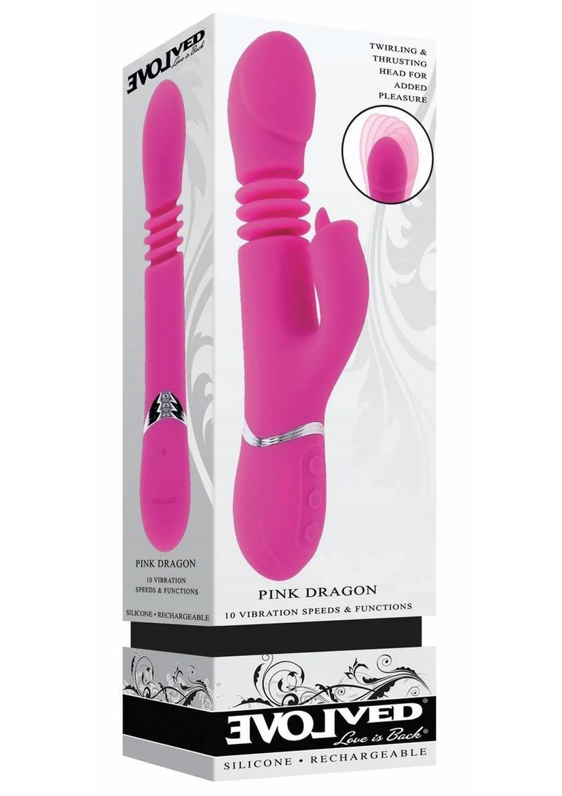 Evolved Pink Dragon Thrusting and Twirling Vibrator - Image 4