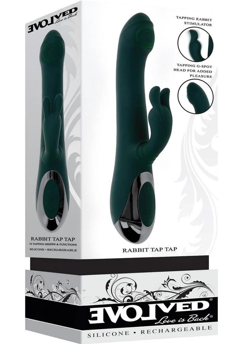 Evolved Rabbit Tap Tap Rechargeable Silicone Dual Vibrator - Image 4