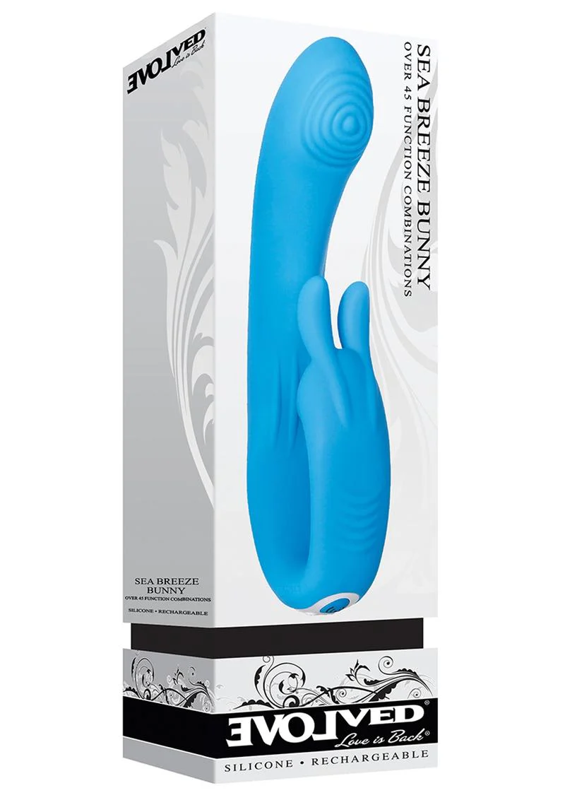 Evolved Sea Breeze Bunny Rechargeable Silicone G-Spot Rabbit Vibrator - Image 4