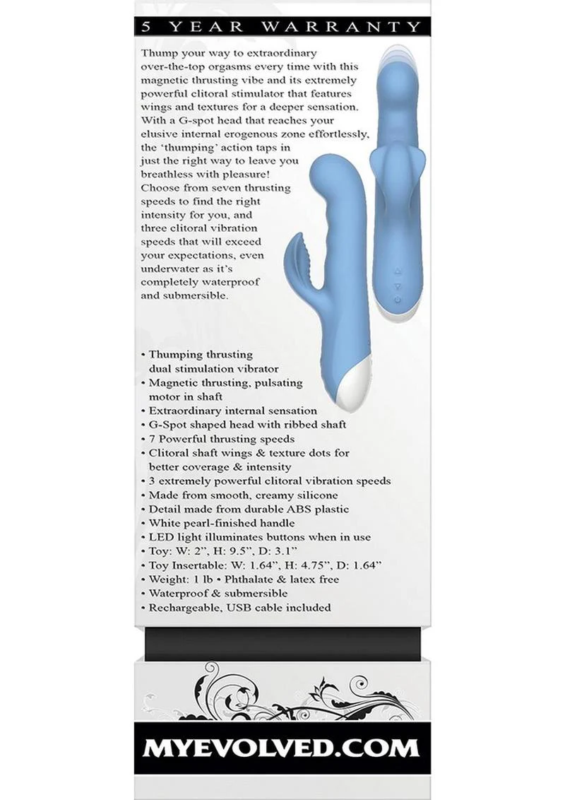 Evolved Thump ’N’ Thrust Rechargeable Silicone Rabbit Vibrator - Image 3