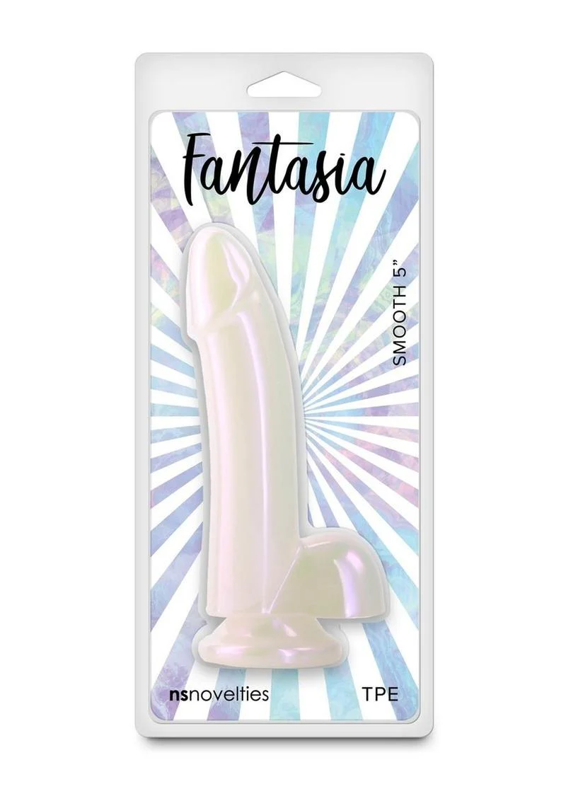 Fantasia Smooth 5 Inch White Dildo TPE Material - Image 3