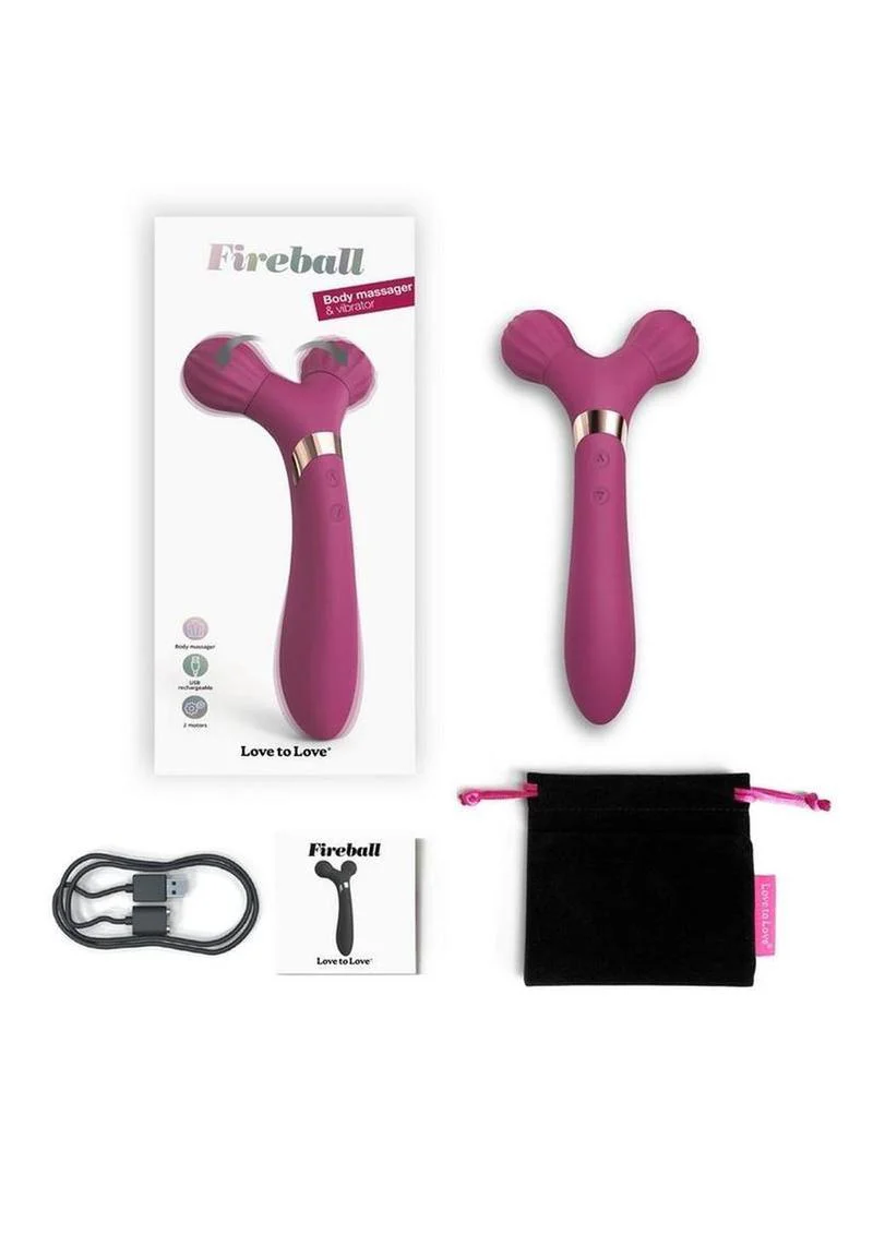 Fireball Rechargeable Silicone Body Massager And Vibrator Plum - Image 3