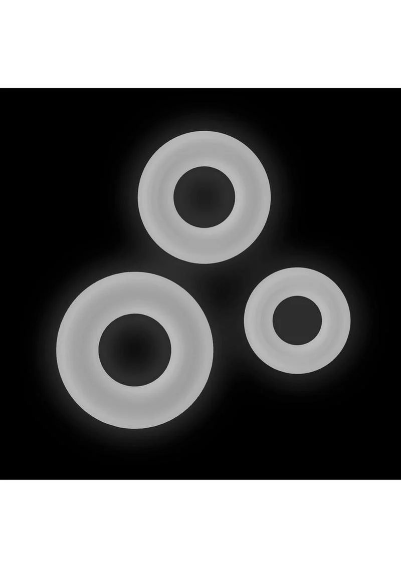 Firefly Glow in the Dark Bubble Rings Stretchable Silicone Cock Ring Set - Image 3