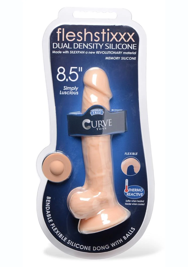 Fleshstixxx Dual Density Silicone Bendable Dong with Balls - Image 30