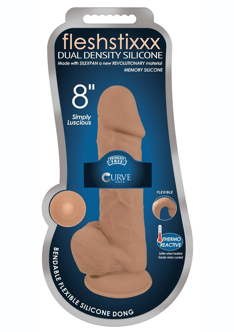 Fleshstixxx Dual Density Silicone Bendable Dong with Balls - Image 31