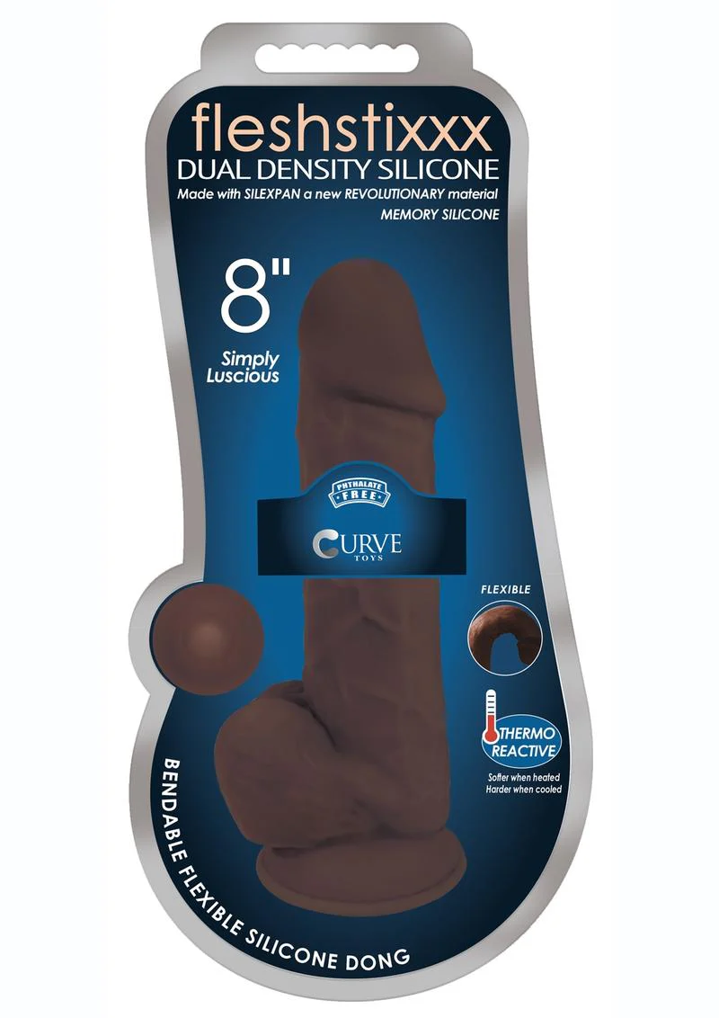 Fleshstixxx Dual Density Silicone Bendable Dong with Balls - Image 32