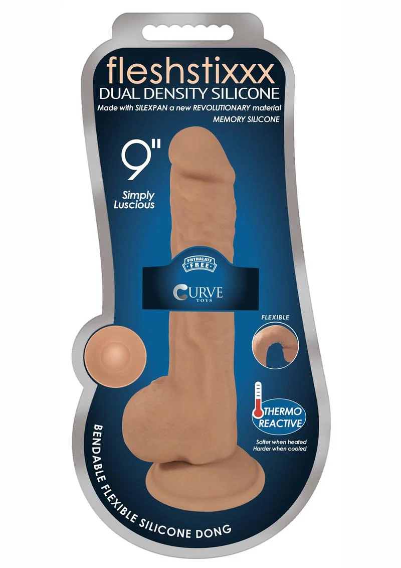 Fleshstixxx Dual Density Silicone Bendable Dong with Balls - Image 33