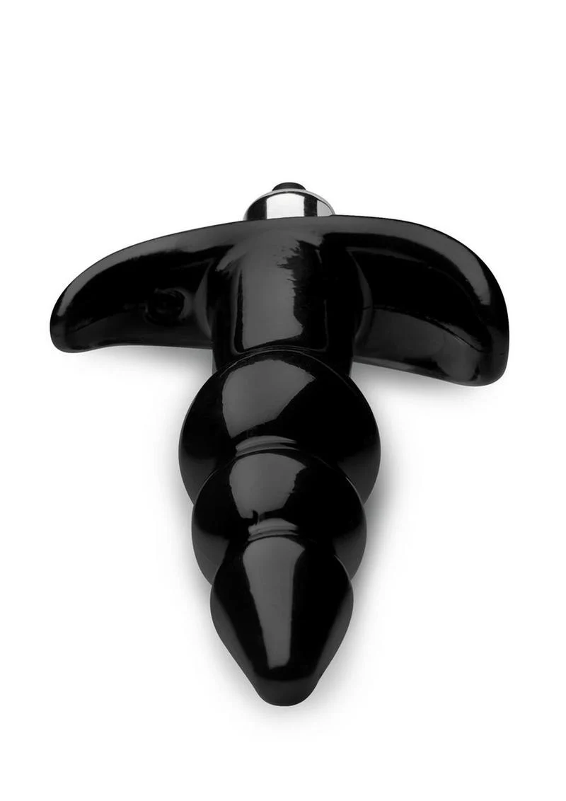 Frisky Bubbling Noir Ribbed Vibrating Butt Plug - Image 3