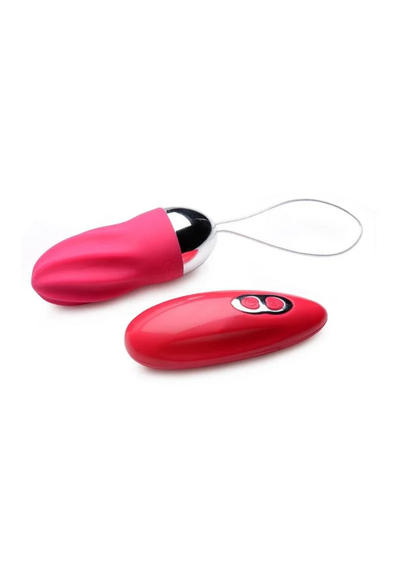 Frisky Raspberry Twirl 36X Swirled Silicone Egg Vibrating With Remote Control - Image 3