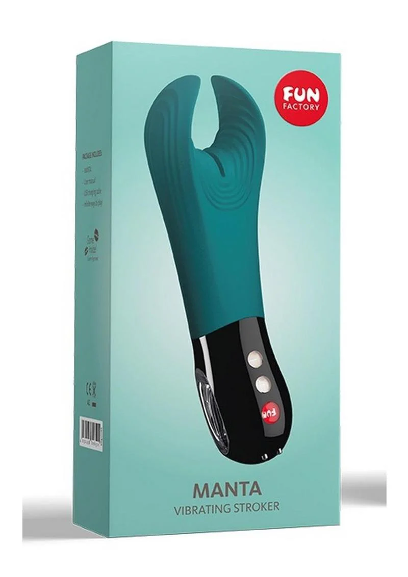 Fun Factory Manta Deep Sea Blue Silicone Vibrating Stroker - Image 4