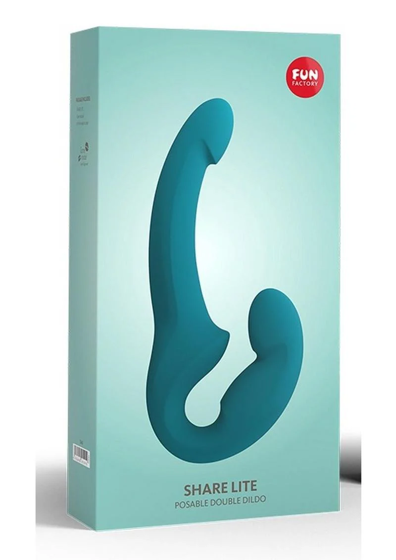 Fun Factory Share Lite Strapless Double Dildo in Deep Sea Blue - Image 3