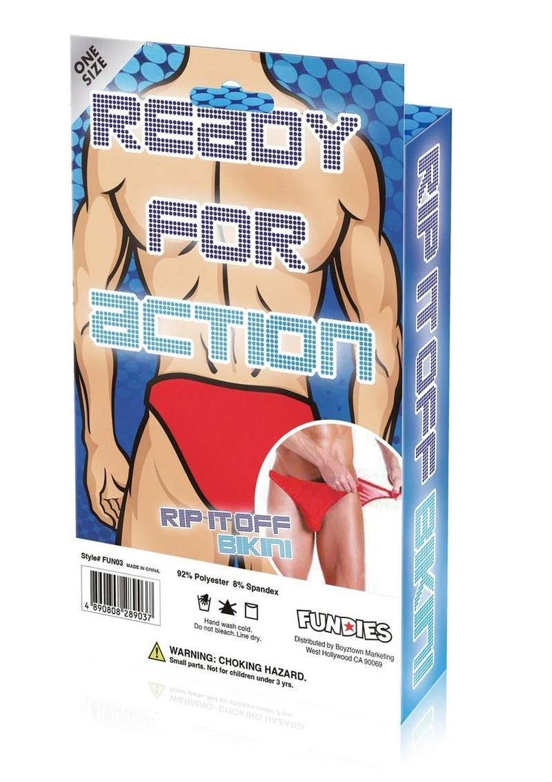 Fundies For Him - Rip It Off Bikini with Red Satin Ribbon - Image 3