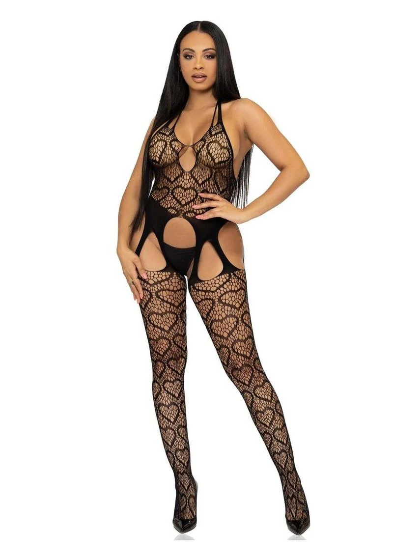 Leg Avenue Seamless Heart Net One Size Suspender Bodystocking - Image 4
